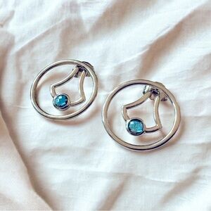 VTG | Designer Blue Topaz Sterling Silver Earrings